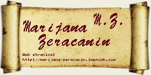 Marijana Žeračanin vizit kartica